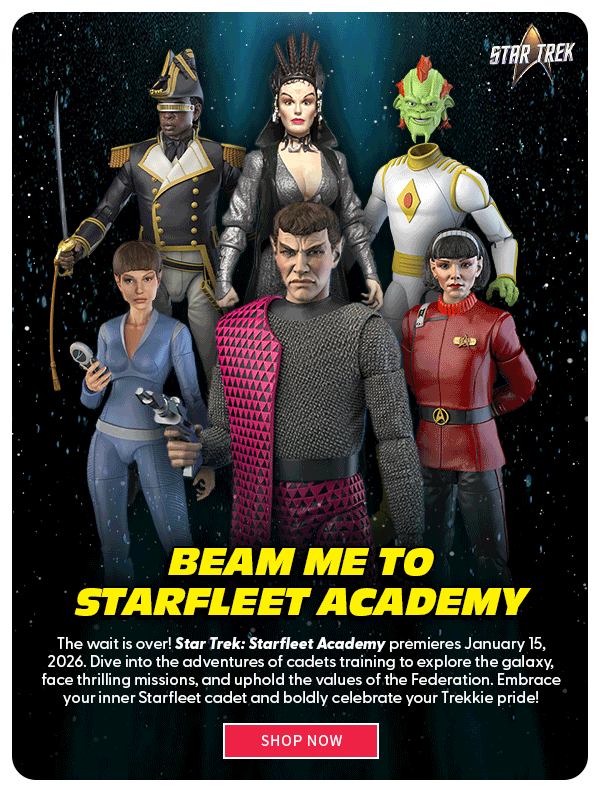 Beam Me to Starfleet Academy The wait is over! Star Trek: Starfleet Academy premieres January 15, 2026. Dive into the adventures of cadets training to explore the galaxy, face thrilling missions, and uphold the values of the Federation. Embrace your inner Starfleet cadet and boldly celebrate your Trekkie pride! SHOP NOW 