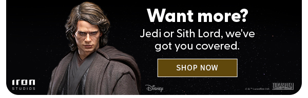 Want More?  Jedi or Sith Lord, we've got you covered. SHOP NOW 