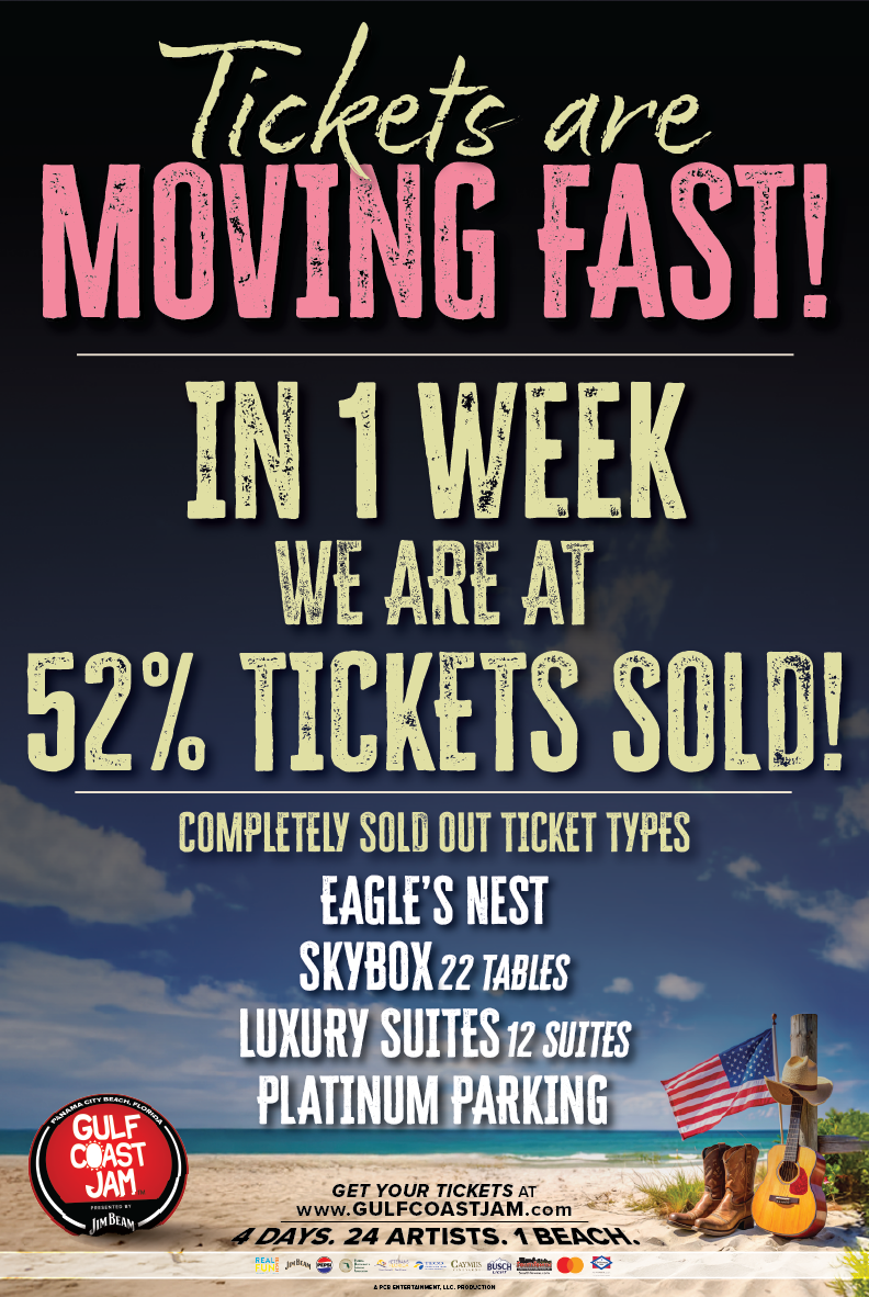 Tickets moving fast - 52% sold