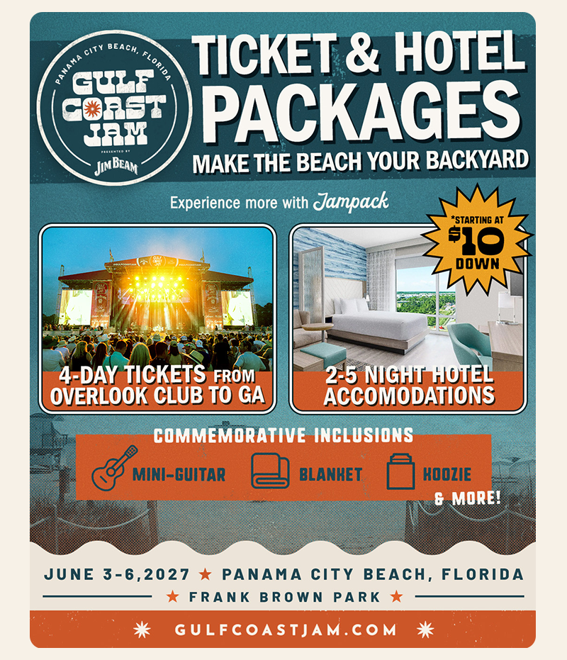 Gulf Coast Jam Ticket & Hotel Packages - Make the Beach Your Backyard