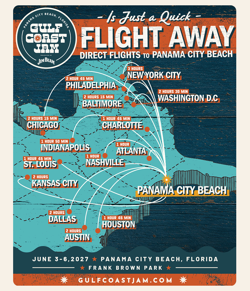 Gulf Coast Jam is just a Quick Flight Away!
