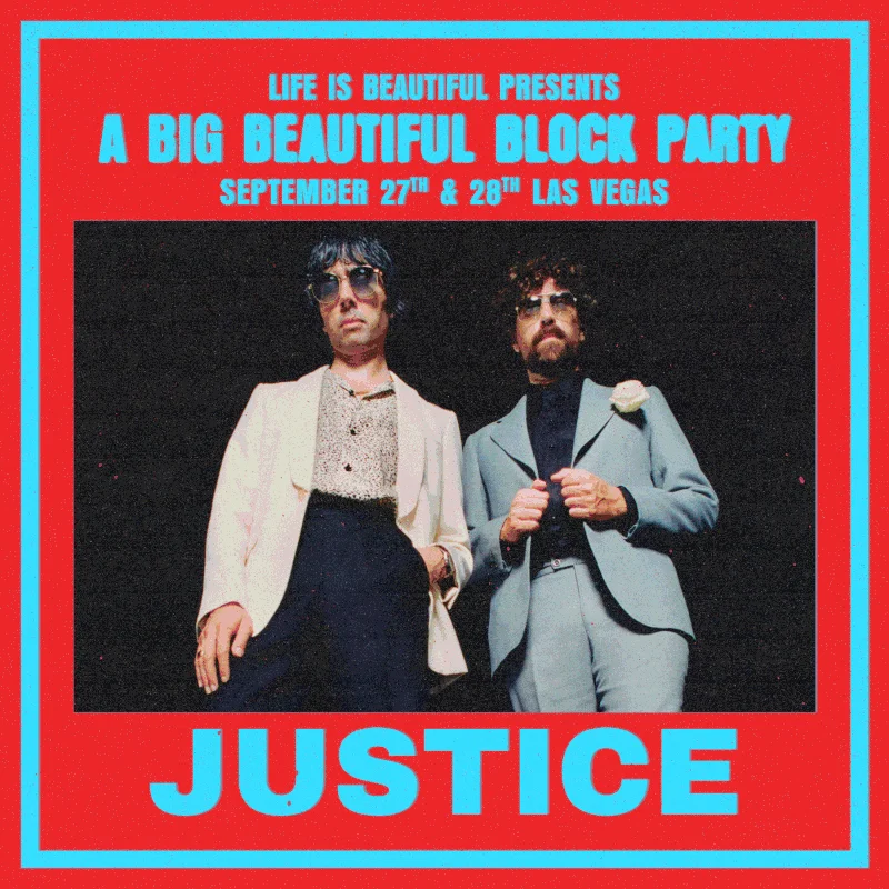 Life is Beautiful Presents: A Big Beautiful Block Party featuring Justice, LCD Soundsystem, Peggy Gou, Jamie XX, Jungle, and more!