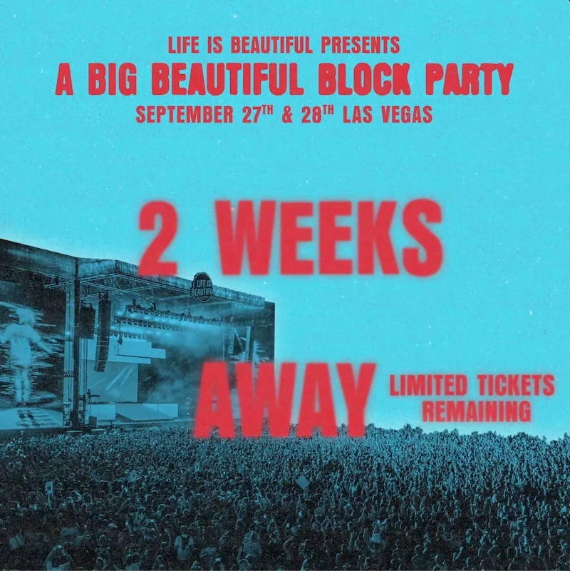 Life is Beautiful Presents: A Big Beautiful Block Party featuring Justice, LCD Soundsystem, Peggy Gou, Jamie XX, Jungle, and more!