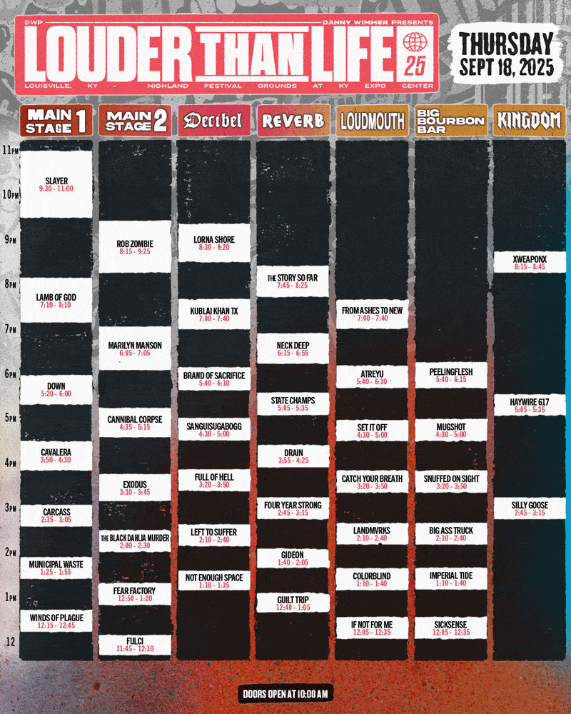 Louder Than Life 2025 Set Times