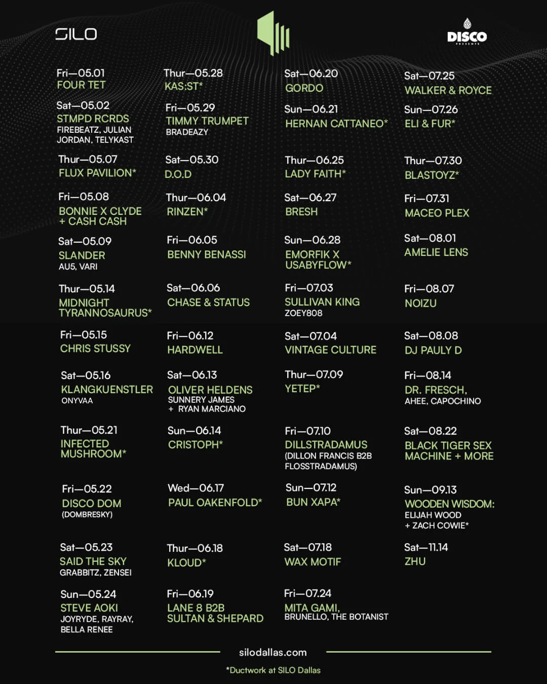 Silo Dallas Calendar