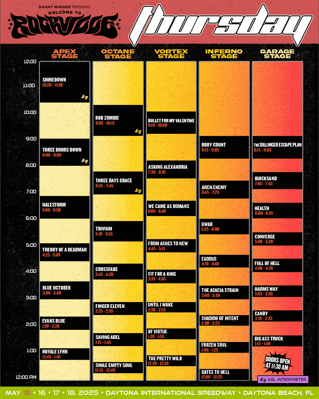 Set times out now