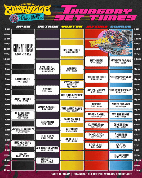Set Times Out Now!