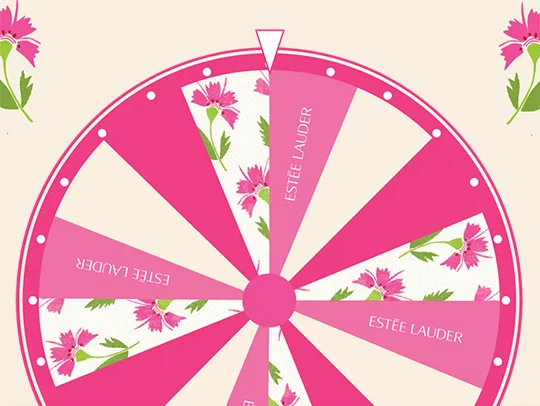MOTHER'S DAY EDITION | Spin The Wheel | Make Mom's day. | Play now for 3 chances to reveal a special offer. | From 20% off to full-size faves and more, spin the wheel to try your luck. | PLAY NOW | ESTEE LAUDER