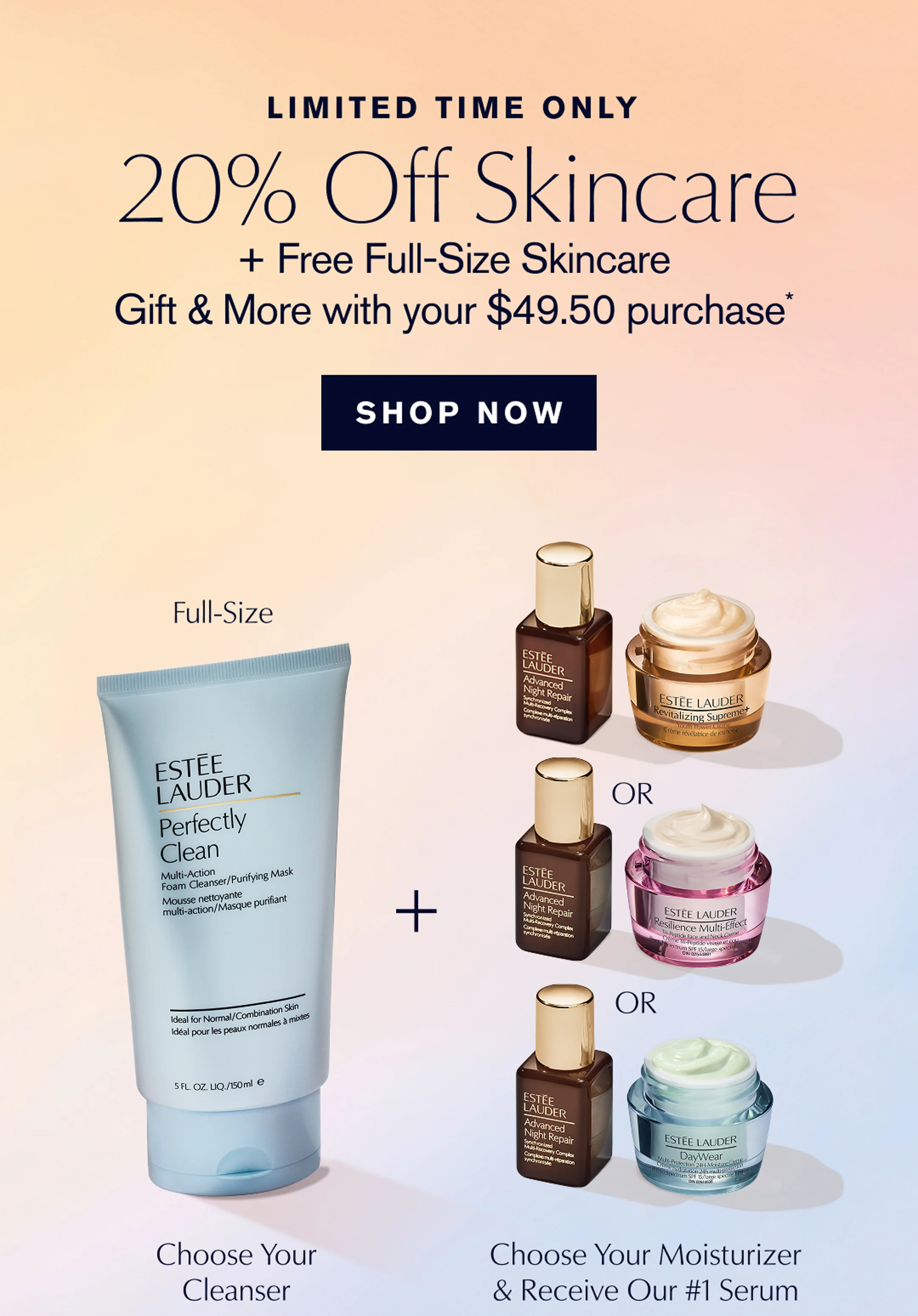 LIMITED TIME ONLY | 20% Off Skincare + Free Full-Size Skincare Gift & More with your $49.50 purchase* | SHOP NOW