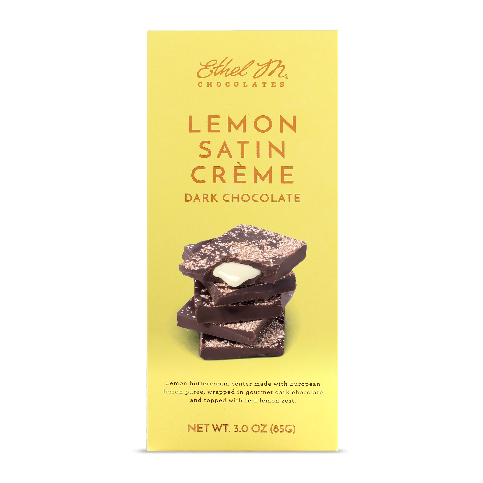 Image of Lemon Satin Crème Dark Chocolate Tablet Bar