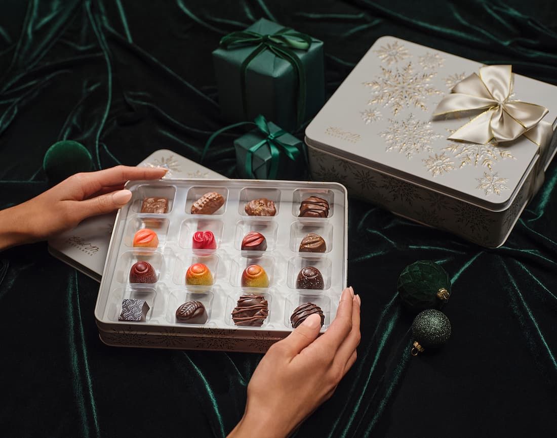 Ethel M Chocolates Holiday Snow Flake Tin
