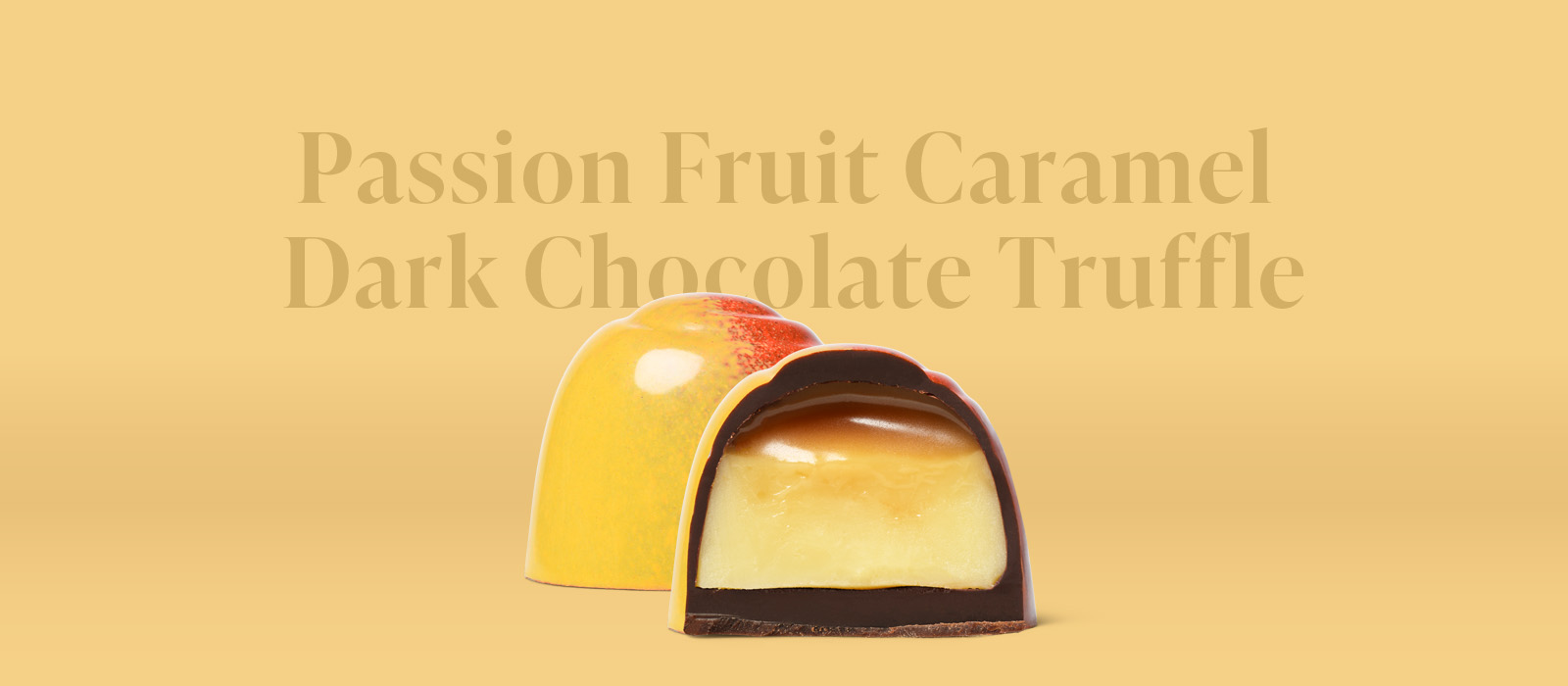 Ethel M Chocolates Passion Fruit Caramel Dark Chocolate Truffle