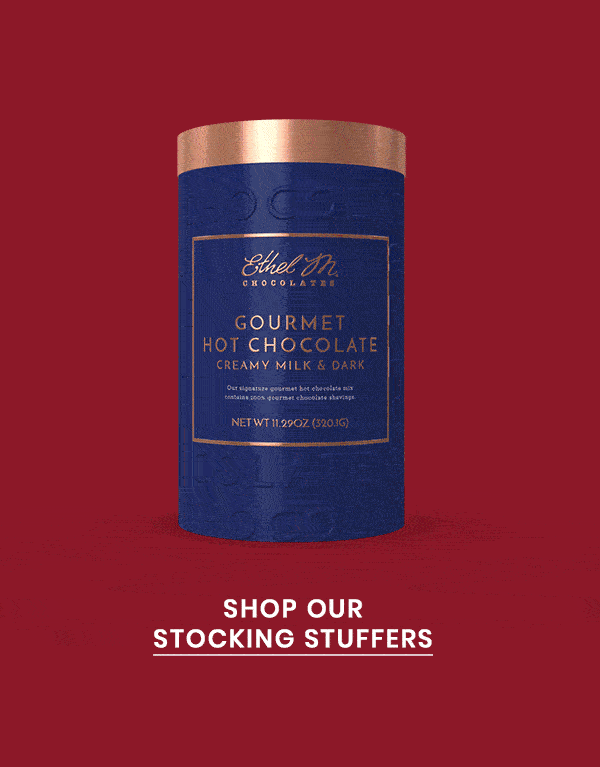 Rotating GIF of the Holiday Luxe Library, Gourmet Hot Chocolate and Holiday Sampler. Shop our Advent Calendar.