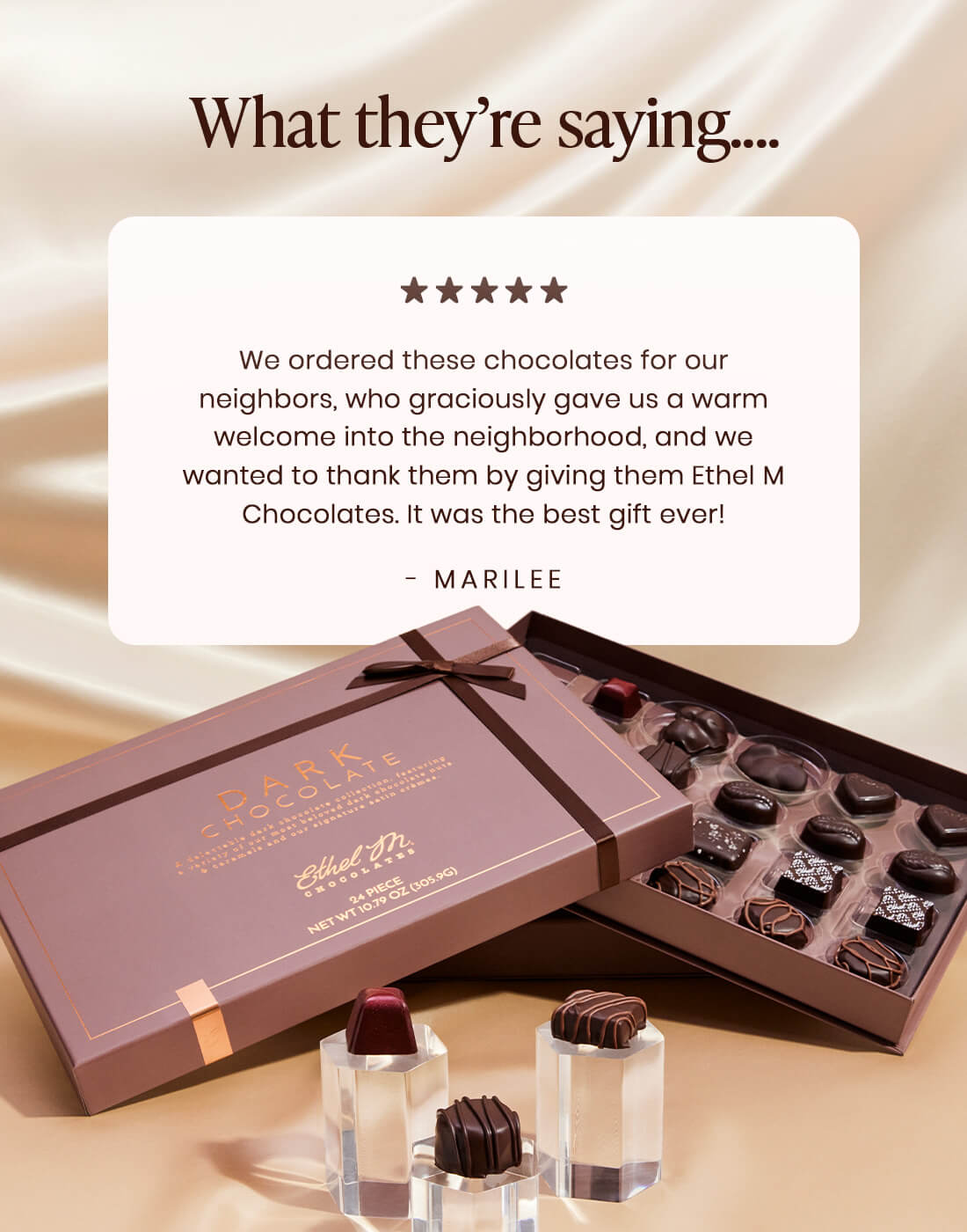 Ethel M Chocolates Review of the Dark Chocolate Collection.
