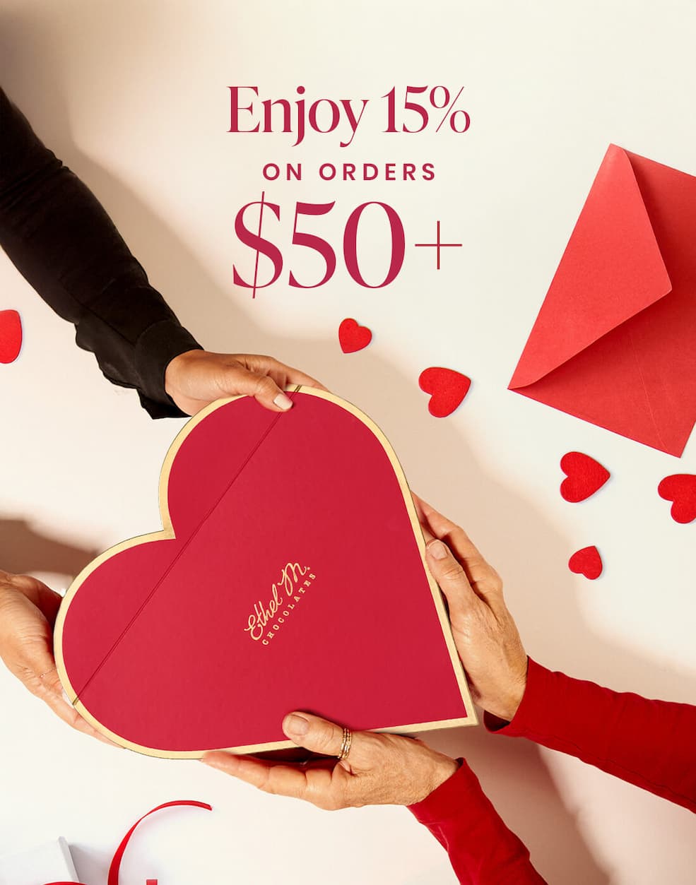 Enjoy 15% Off on orders $50+. Shop for your Valentine's Day gift today!