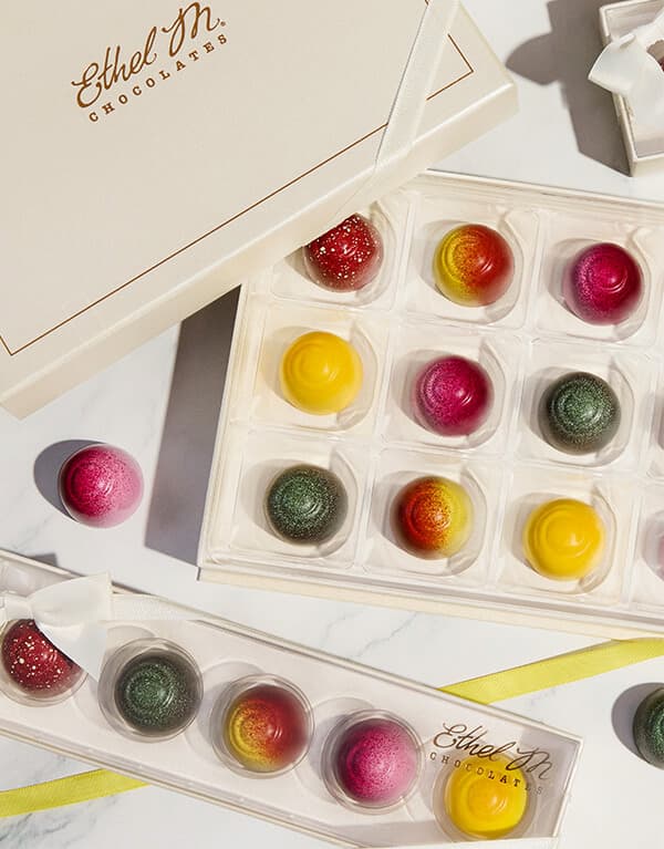 Ethel M Chocolates Fruit Fusion Chocolate Gems in Custom Chocolate Box