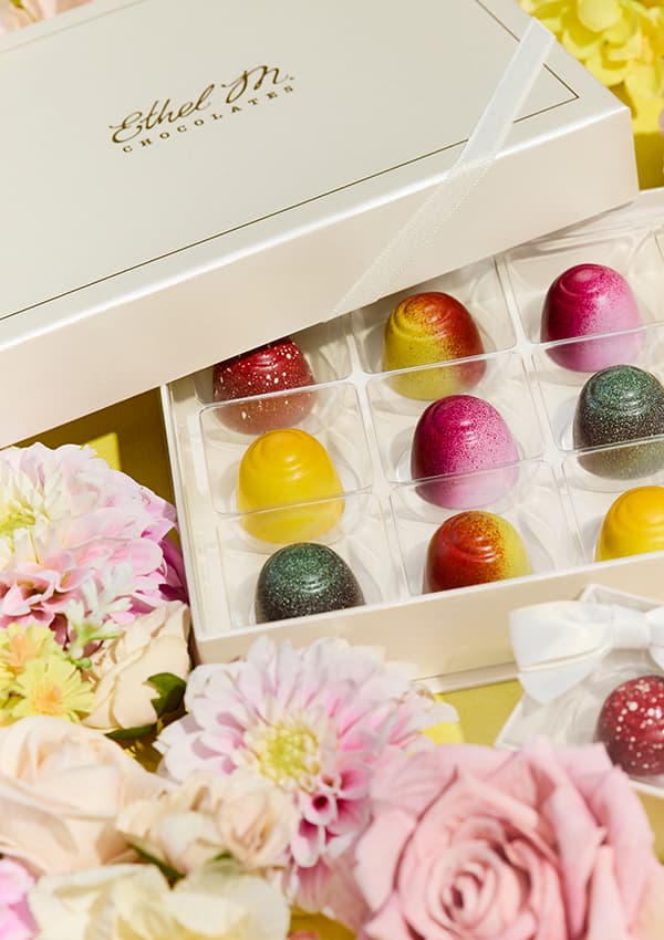Ethel M Chocolates Fruit Fusion Truffles in Custom Chocolate Box
