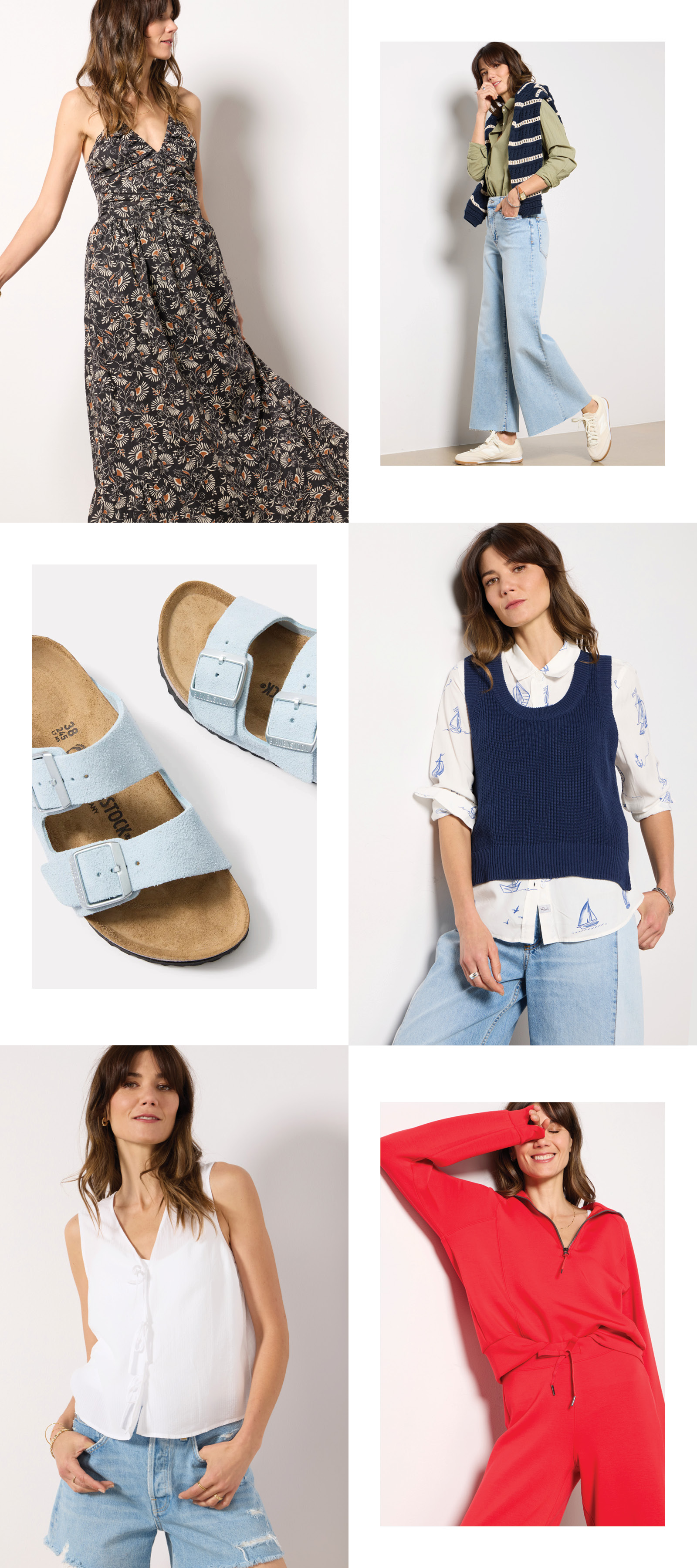Grid of 6 images of new arrivals looks and Birks.