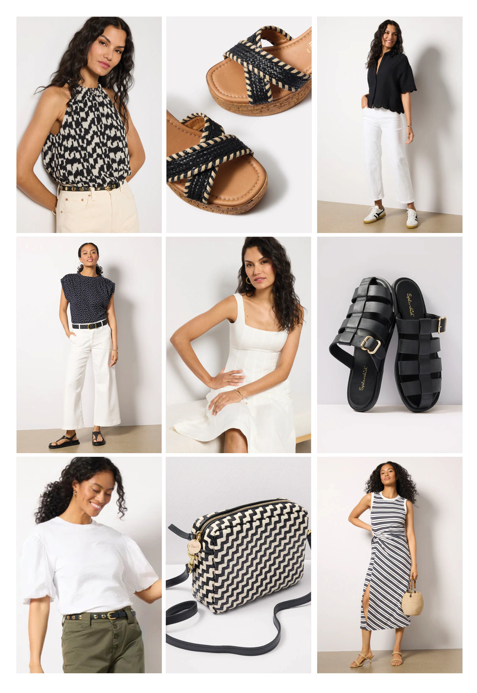 Grid of 9 images of new arrival looks and accessories.
