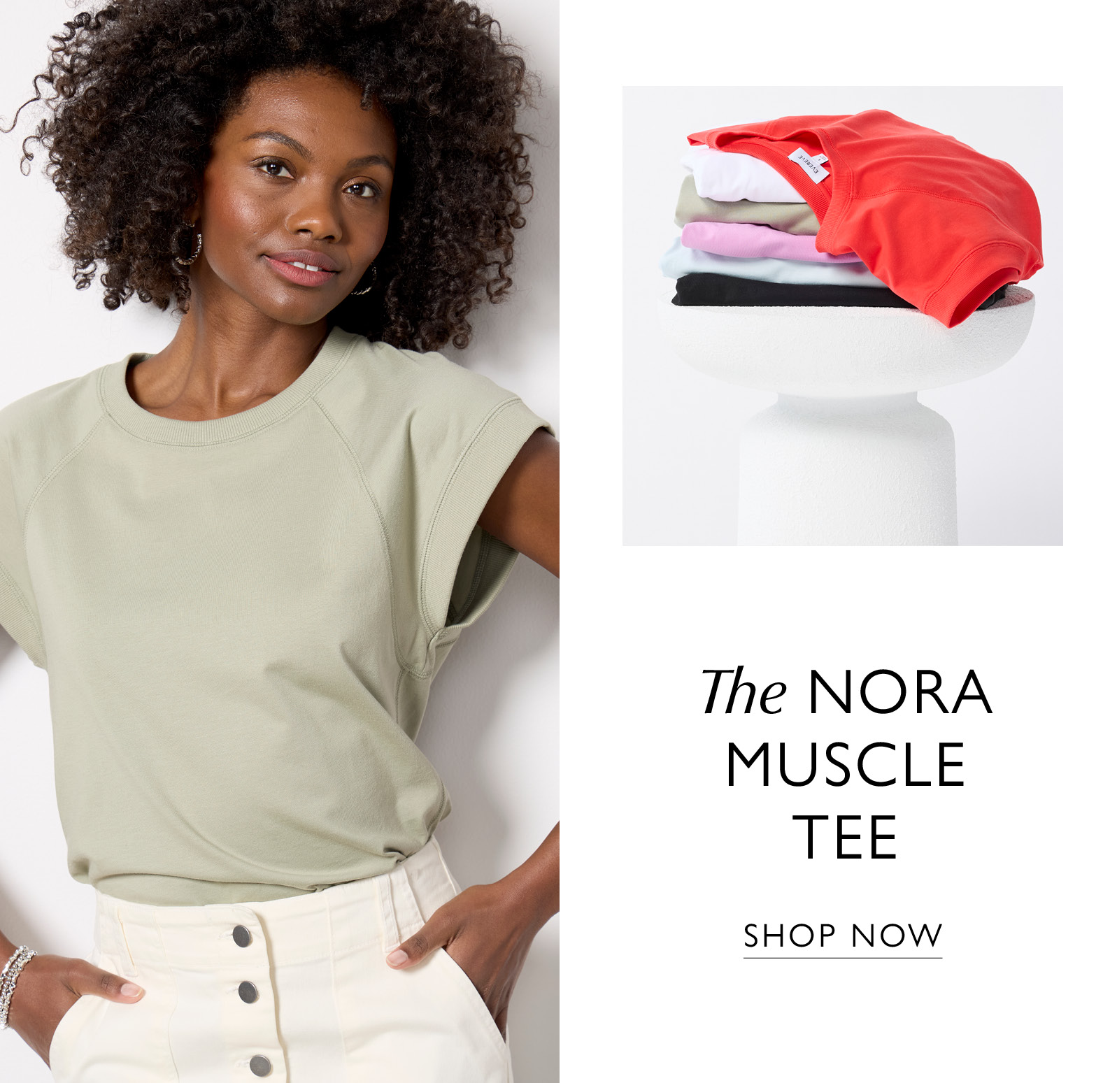 The Nora Muscle Tee. Image of woman in Nora. SHOP NOW