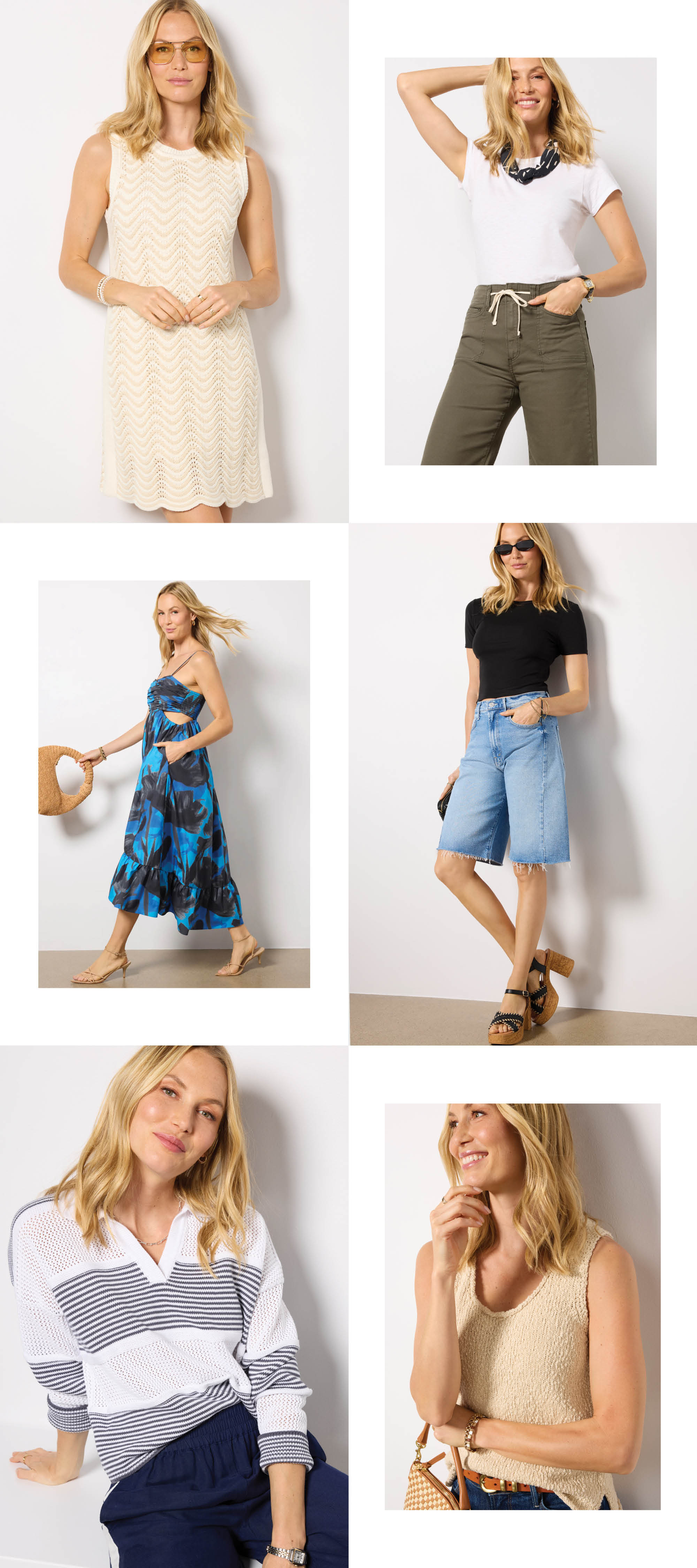 Grid of 6 images of new arrival looks. 