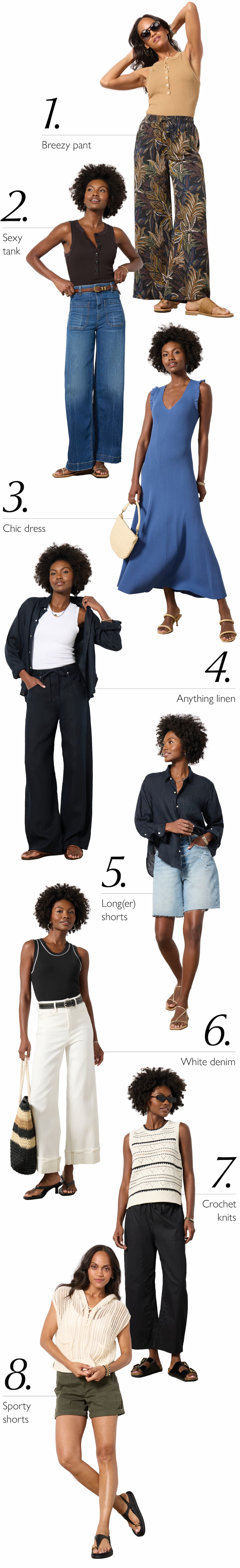 List of 8 images of new arrival looks.