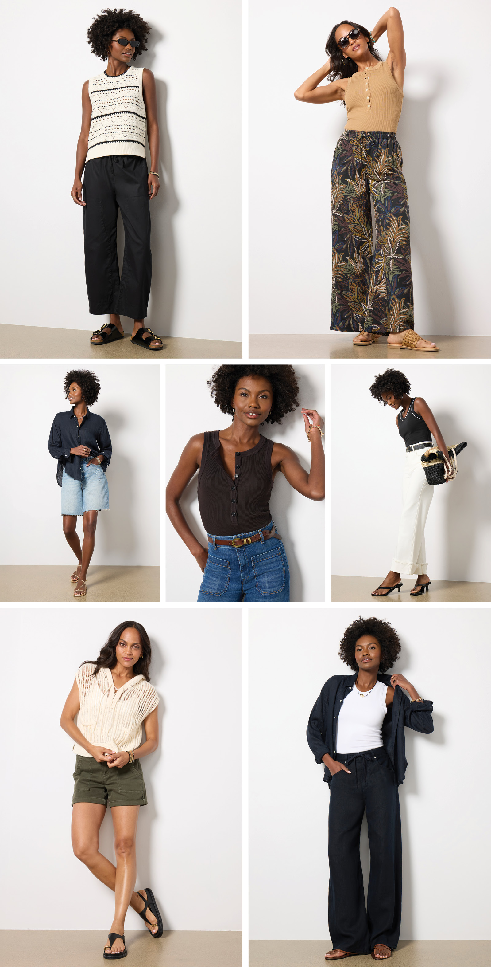 Grid of 7 images of new arrival looks.