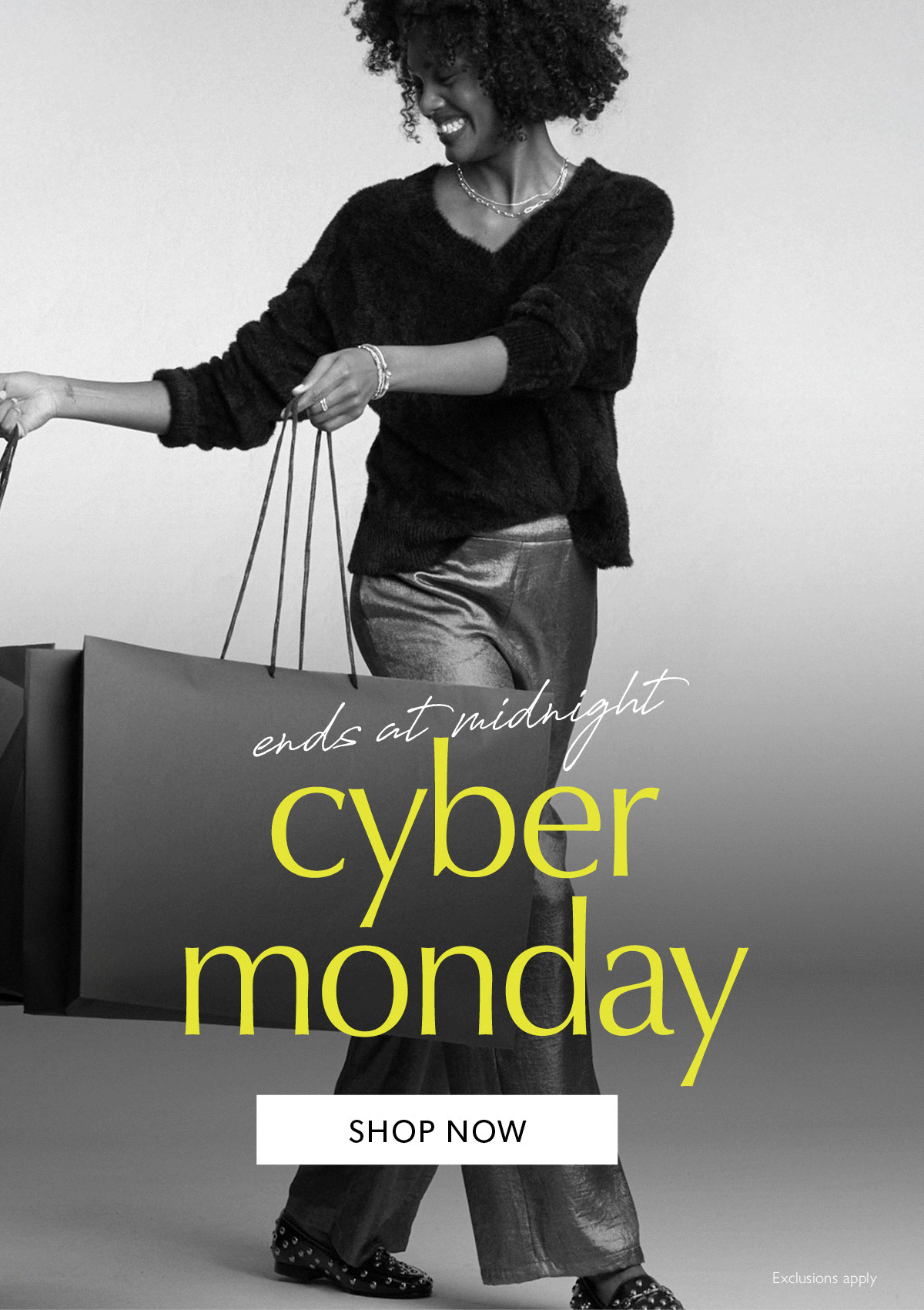 Ends at midnight Cyber Monday. Exclusions apply. SHOP NOW.