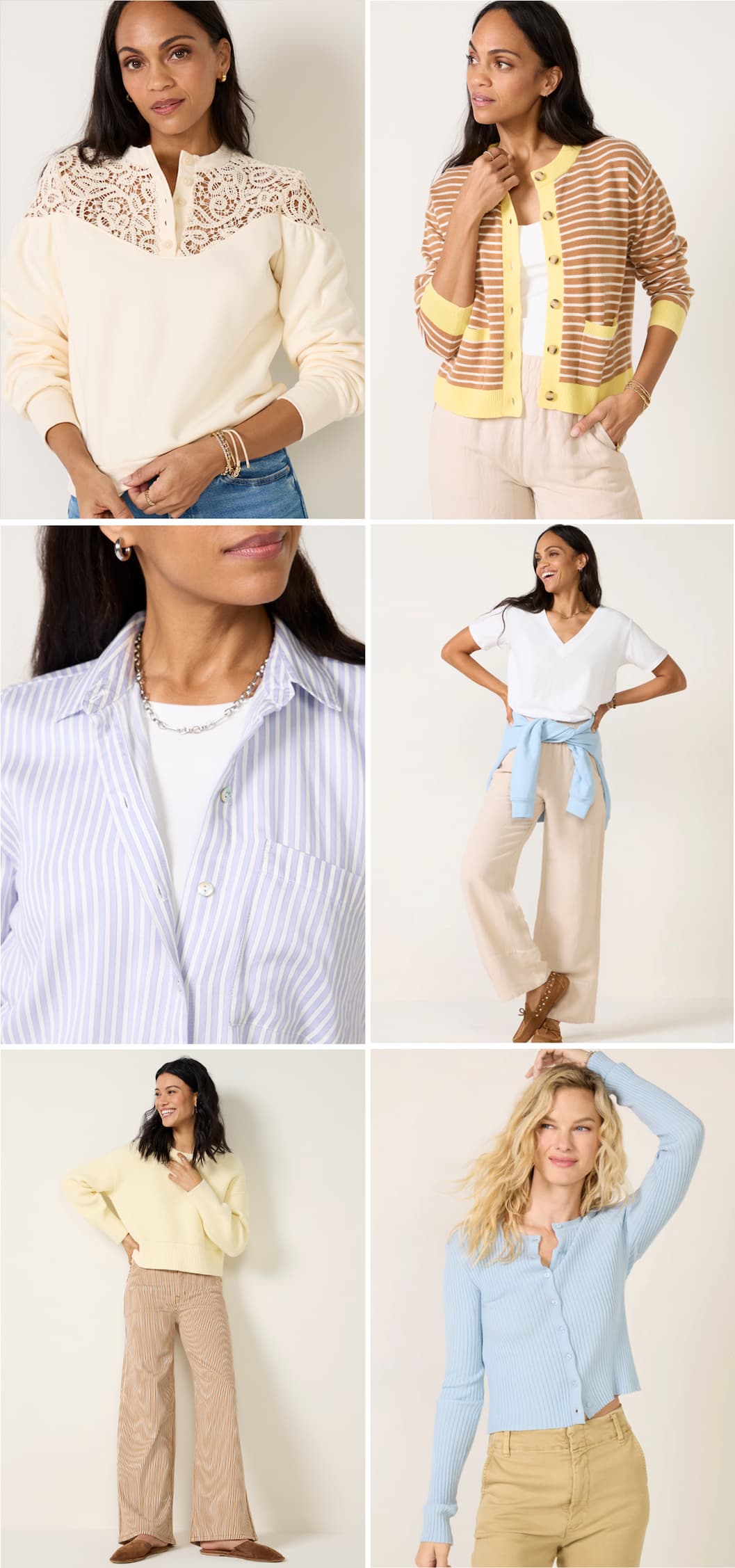 Grid of images of new arrival looks.