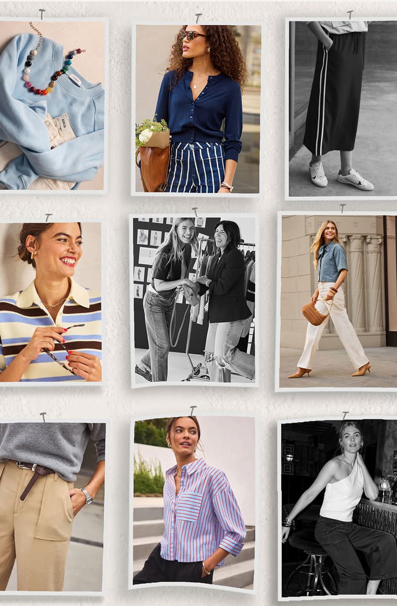 Grid of 9 images of new looks and accessories