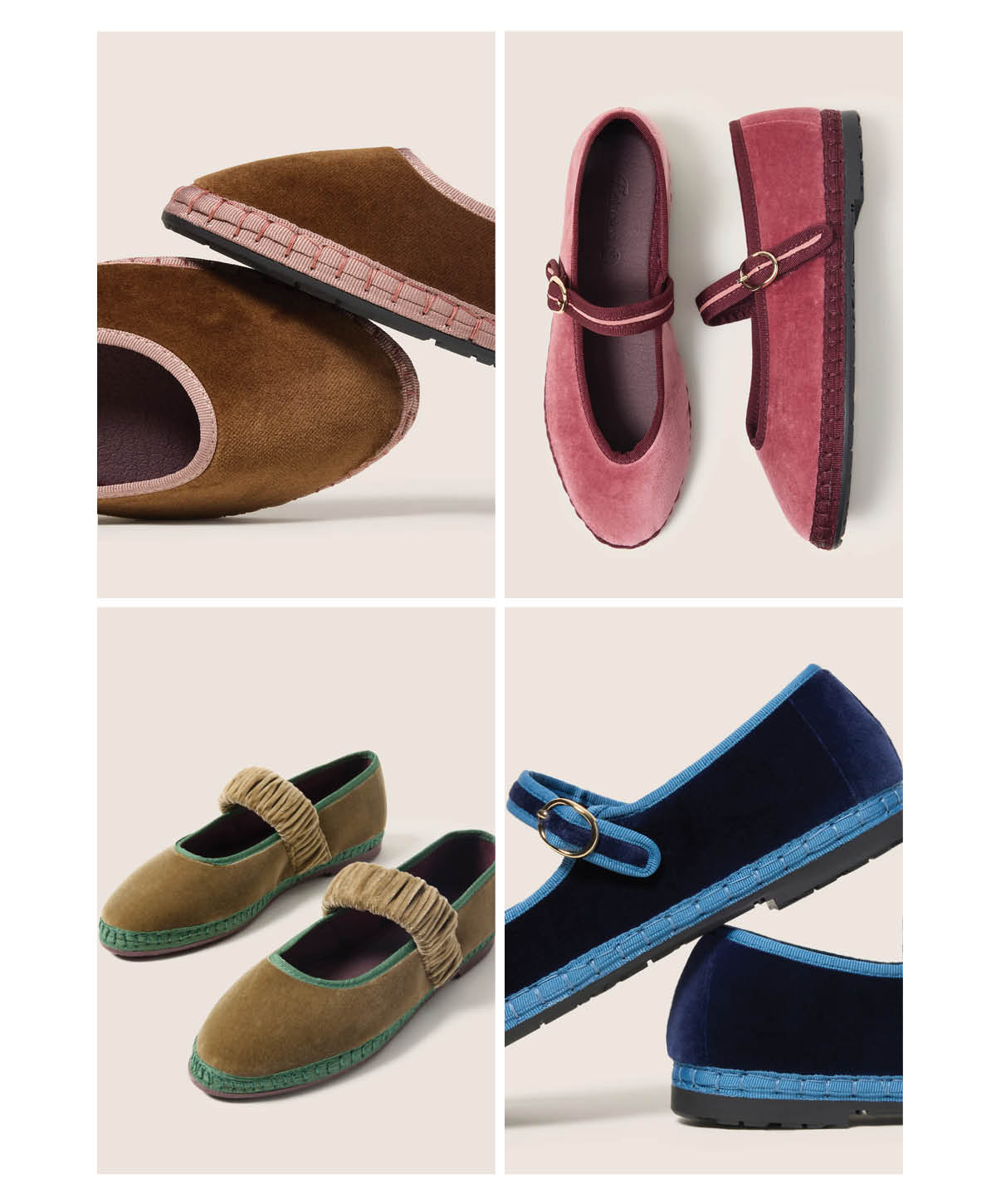 Grid of images of Flabelus brand shoes.