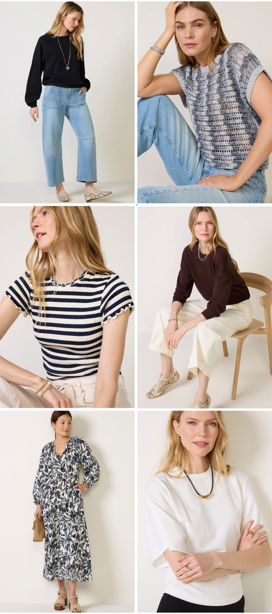 Grid of images of new looks. 