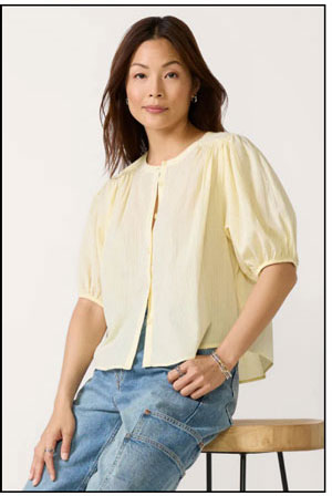 SHOP Short Sleeve Button Down Top
