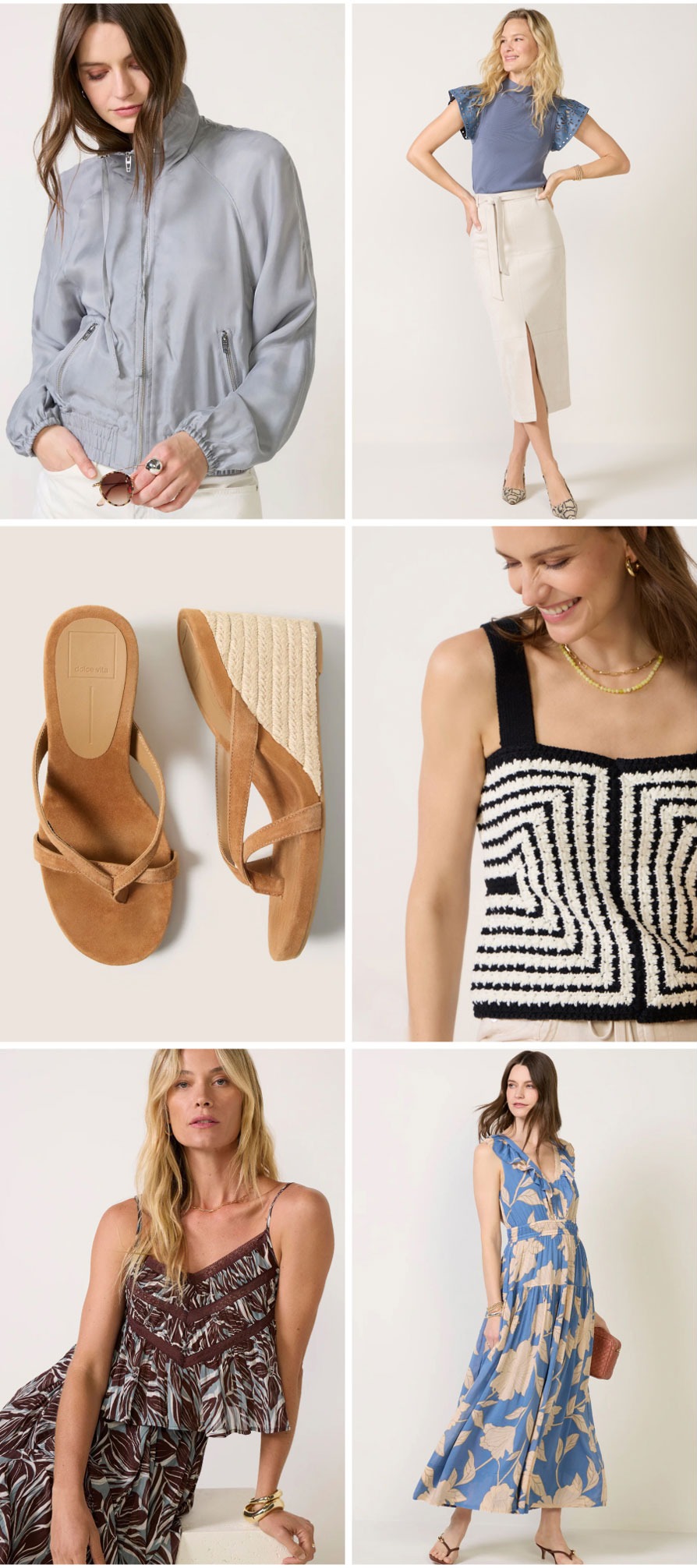 grid of 6 images of new looks