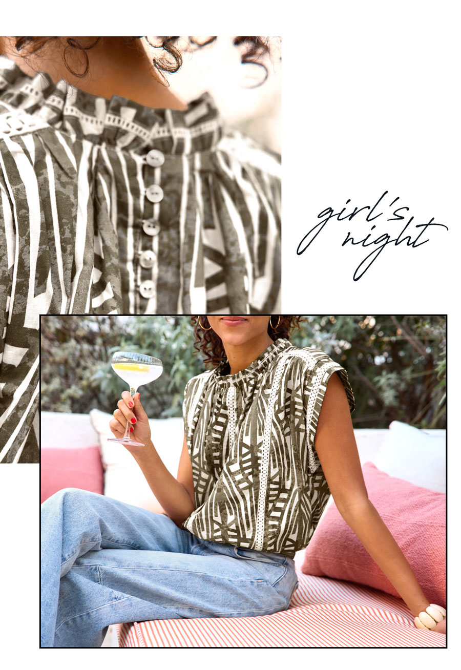 Girl's night. Close up images of event top.