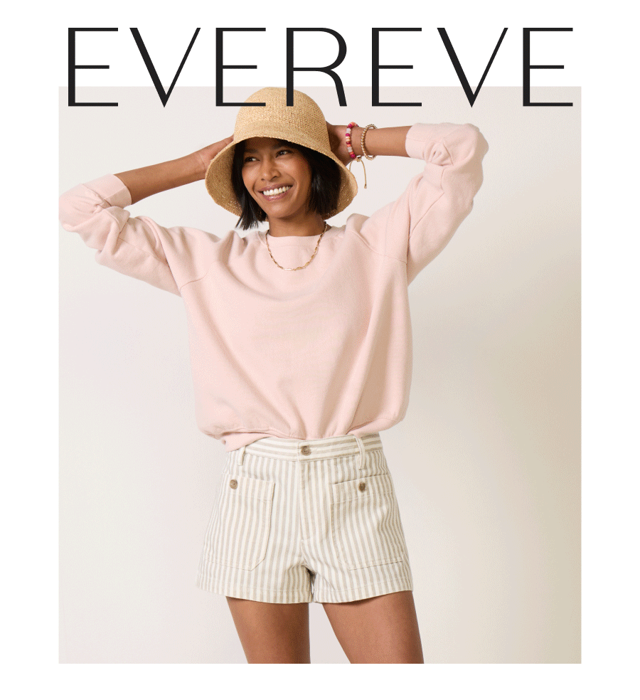 EVEREVE Logo. Rotating images of new looks. 