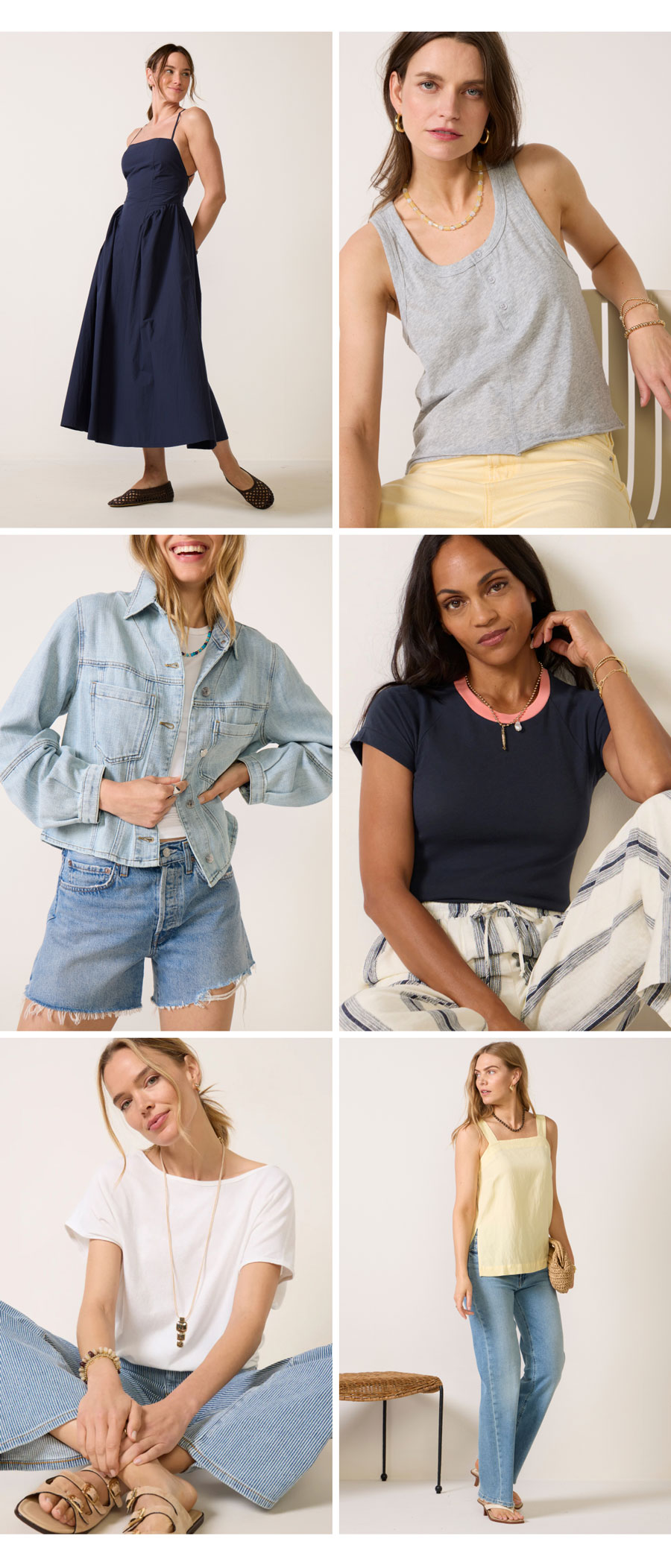 Grid of images showing new arrival looks. 