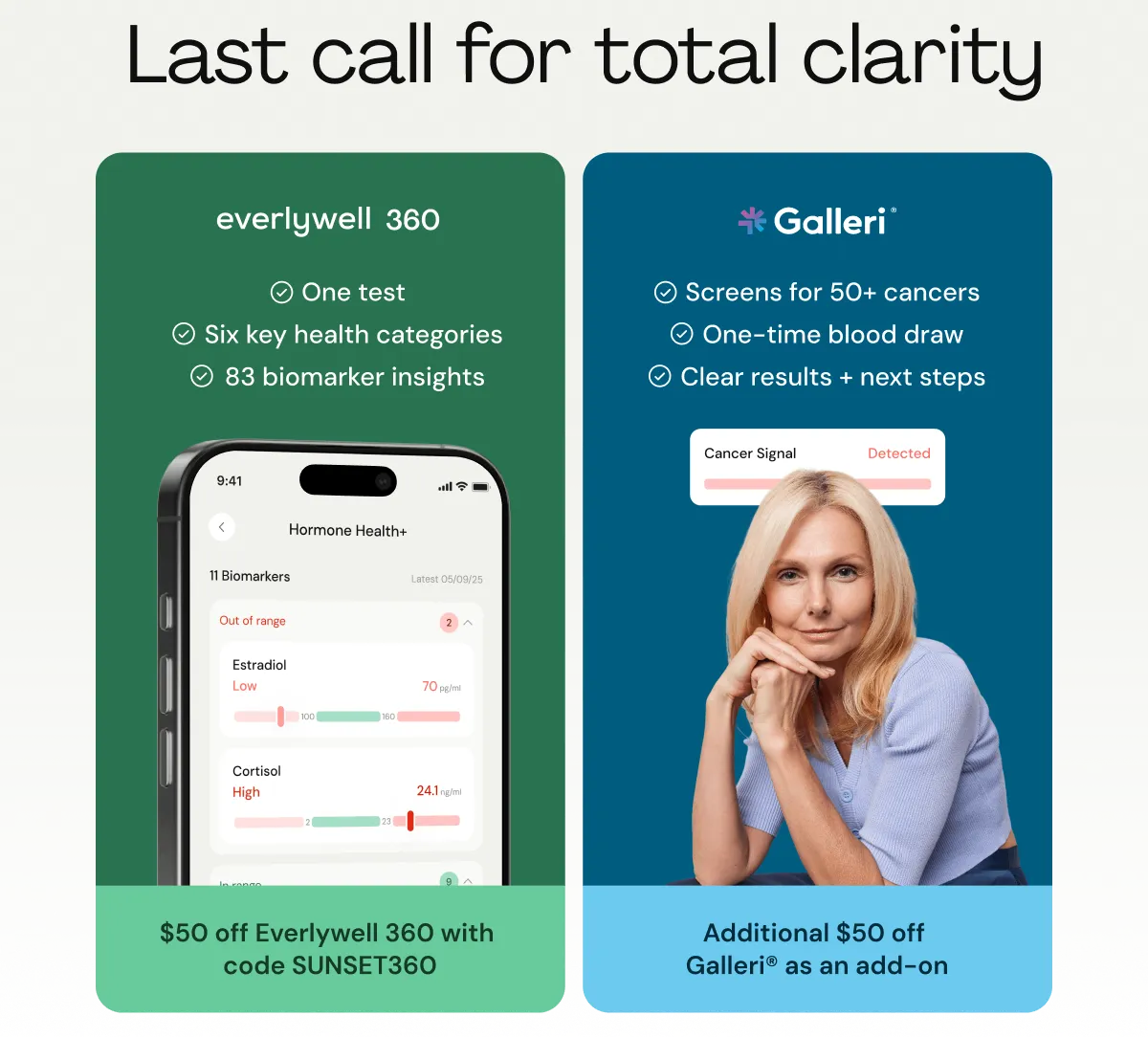 Last call for total clarity with Everlywell 360 and Galleri
