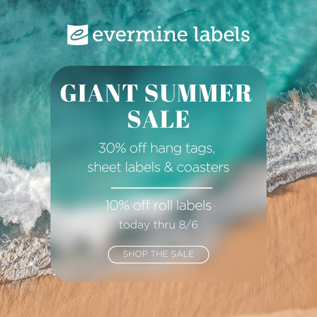 30% off sheet labels, coasters and hang tags