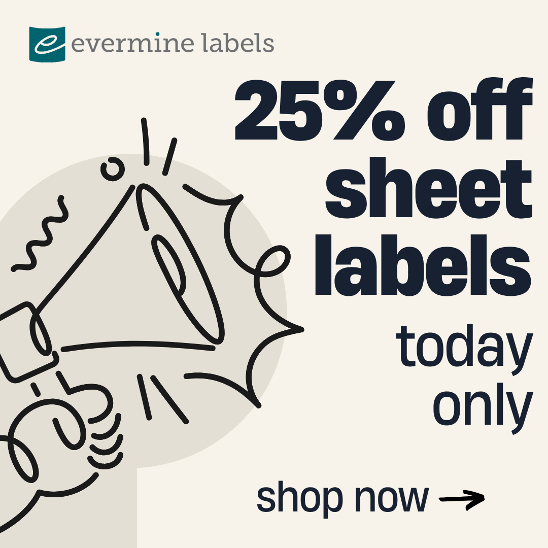25% off sheet labels