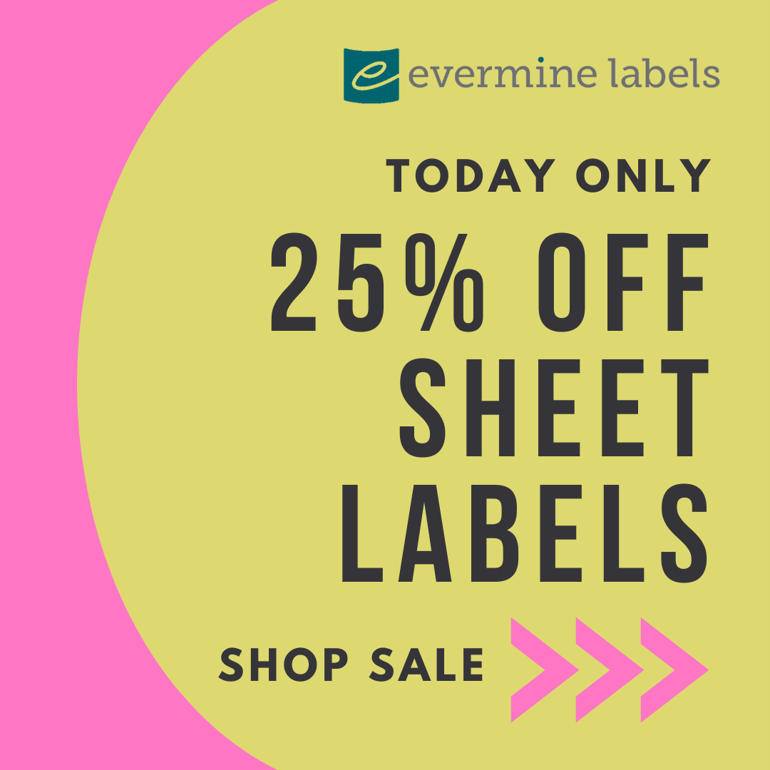 25% off sheet labels