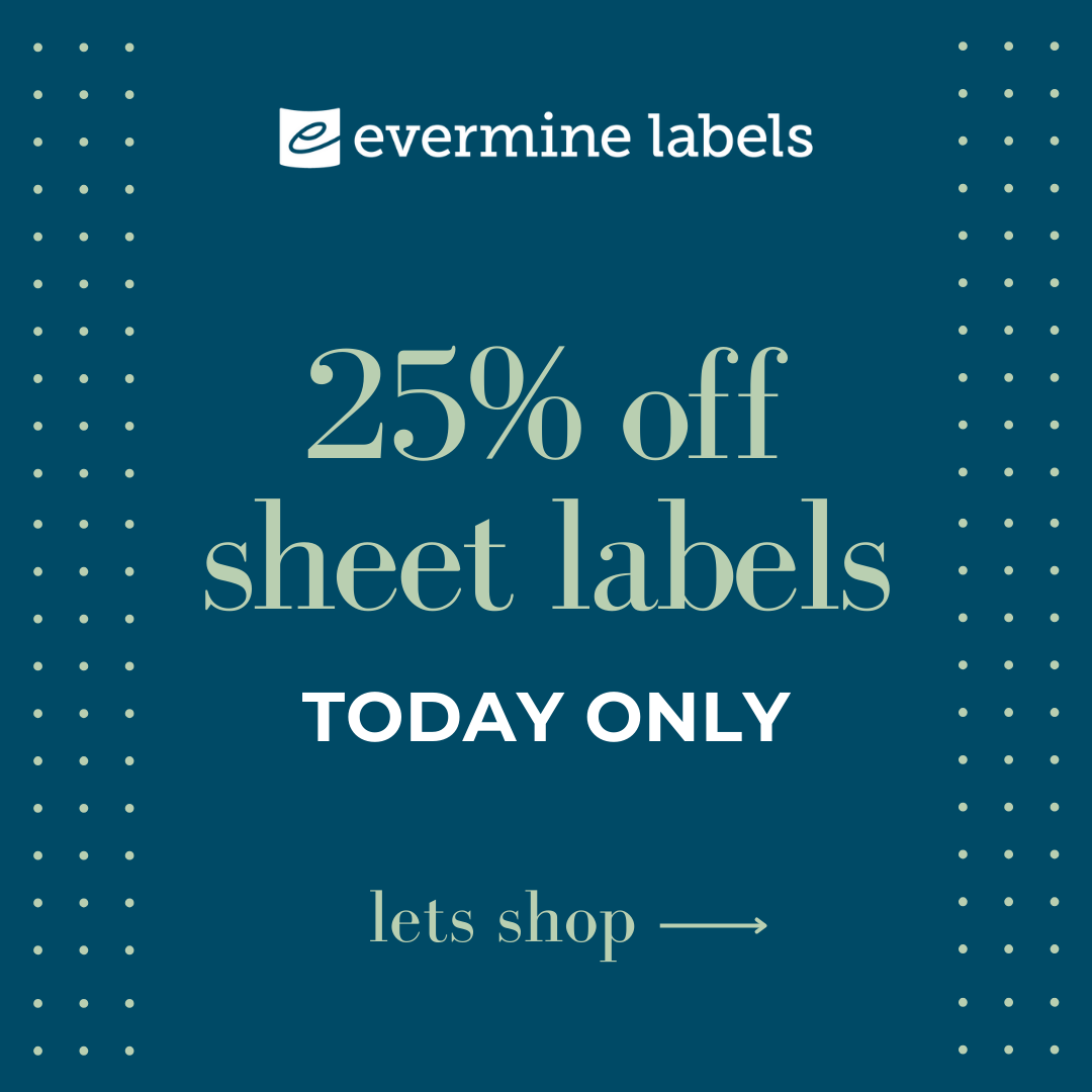 25% off sheet labels