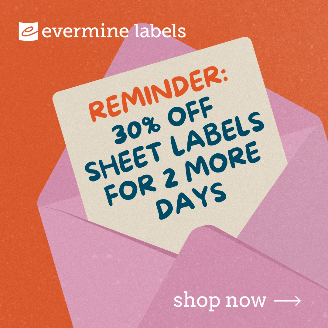 30% off sheet labels