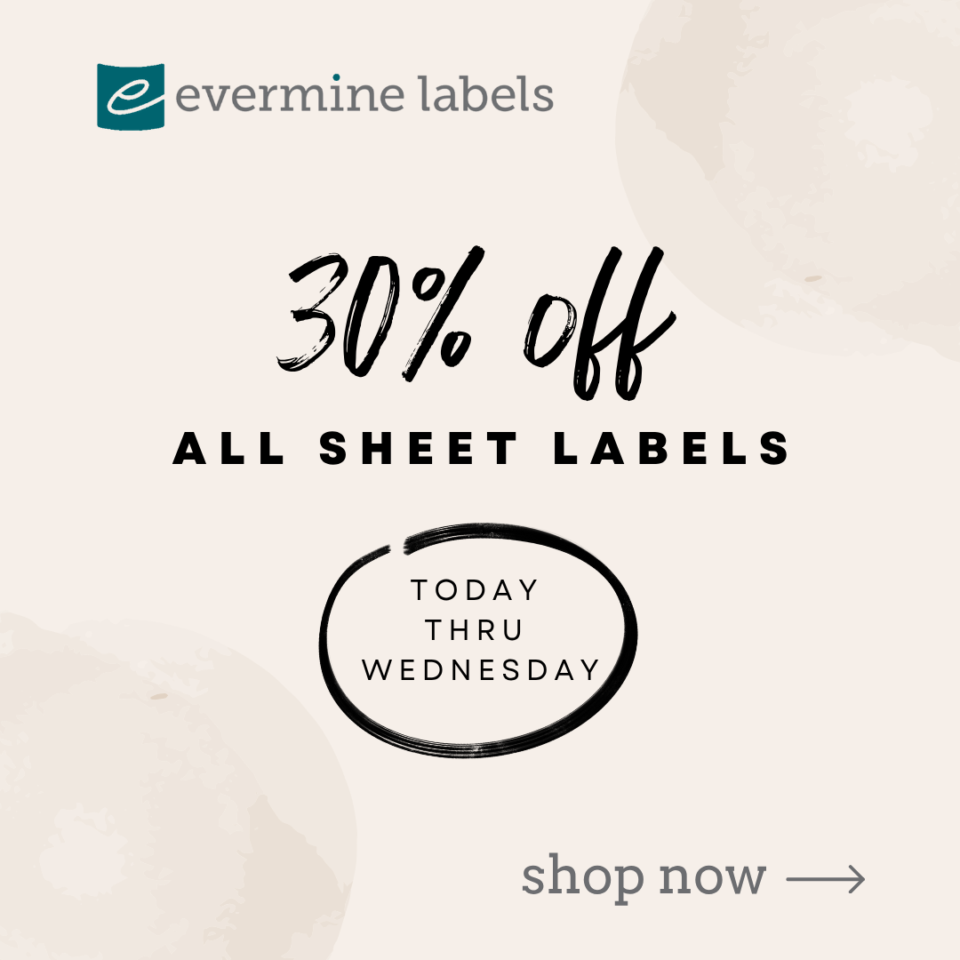 30% off sheet labels
