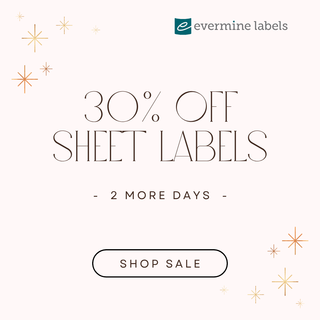 30% off sheet labels
