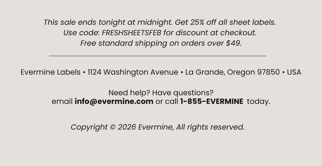 Sale ends midnight tonight