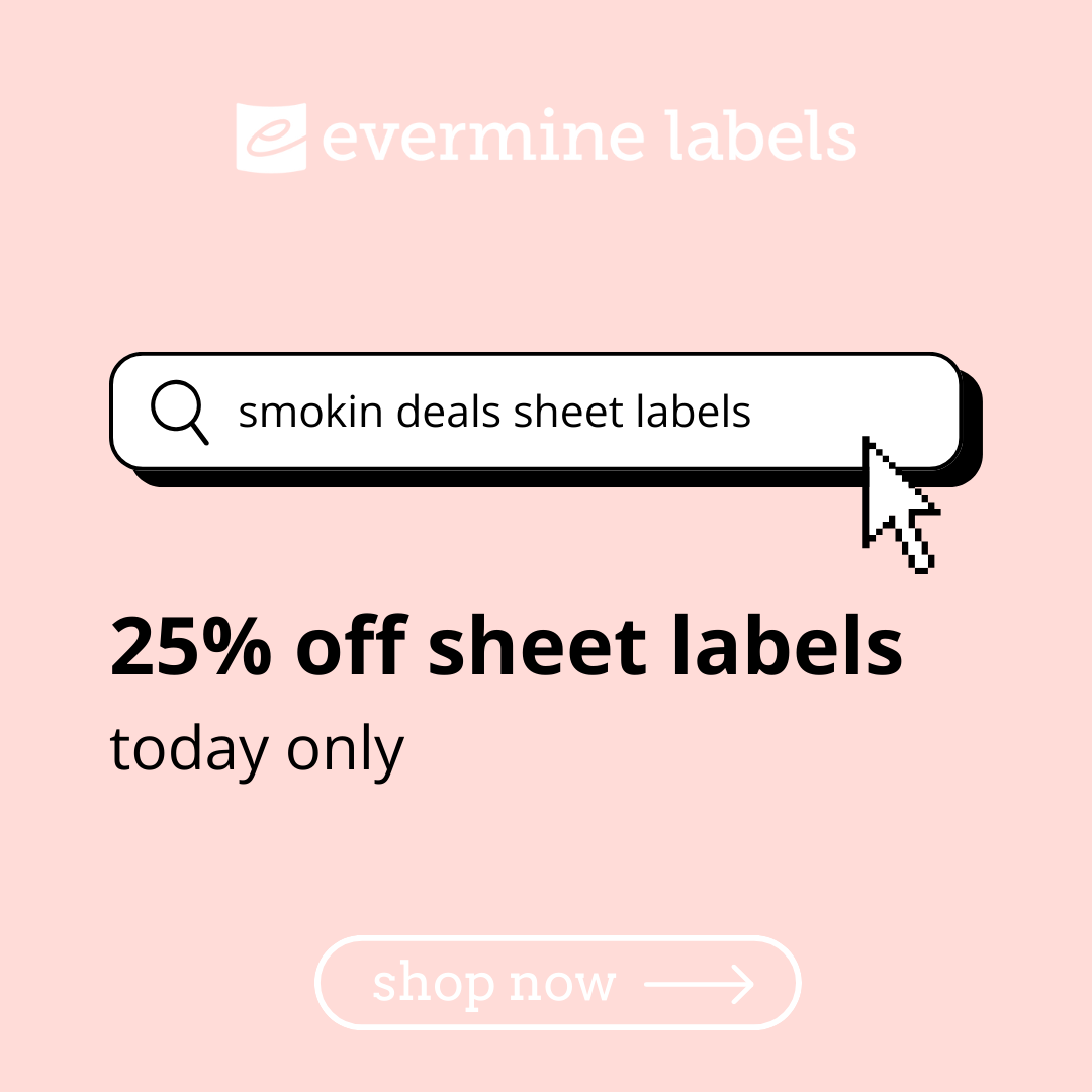 25% off sheet labels
