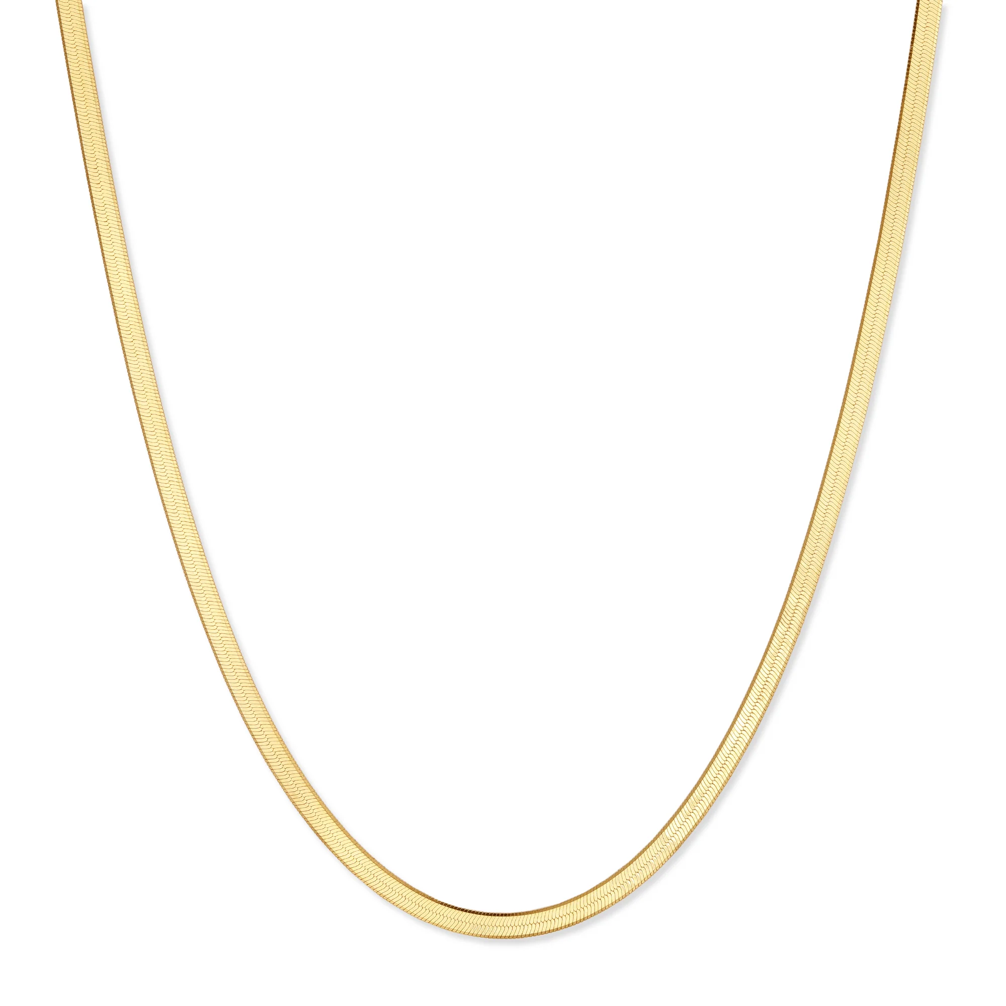 Image of Men's Gold Plated Sterling Silver Herringbone Chain Necklace