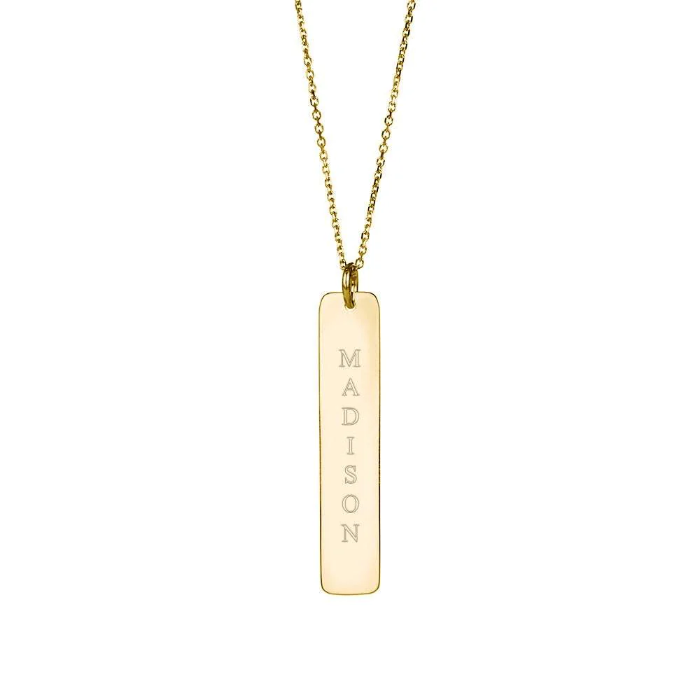 Image of Engravable Vertical Name Bar Pendant