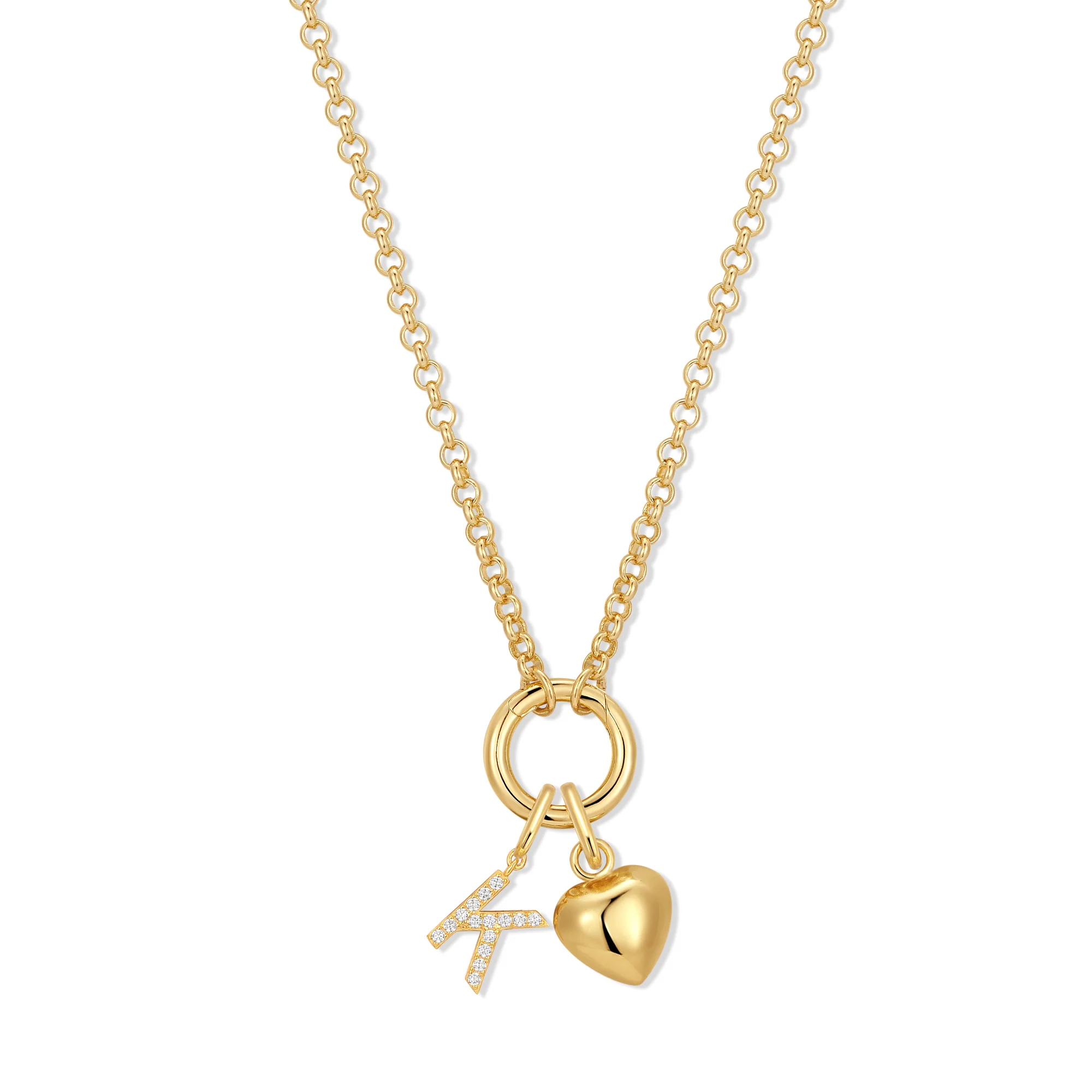 Image of Custom Initial Heart Charm Necklace